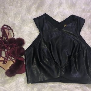 H&M vegan leather crop top.